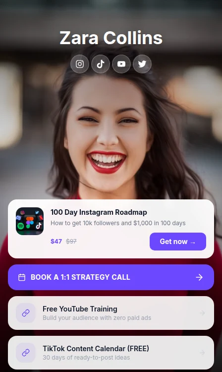 Creator Spotlight template preview