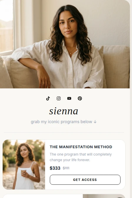 Luminary template preview