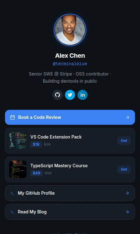 Terminal Blue template preview